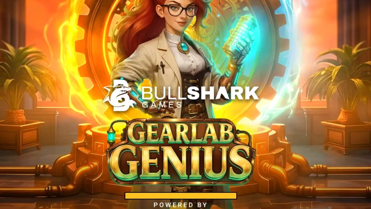 Interface do jogo Gearlab Genius com engrenagens e elementos steampunk